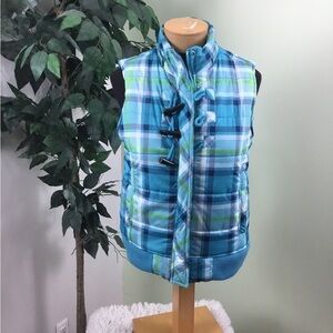 Justice Teen Size 18 Blues White Green Vest
